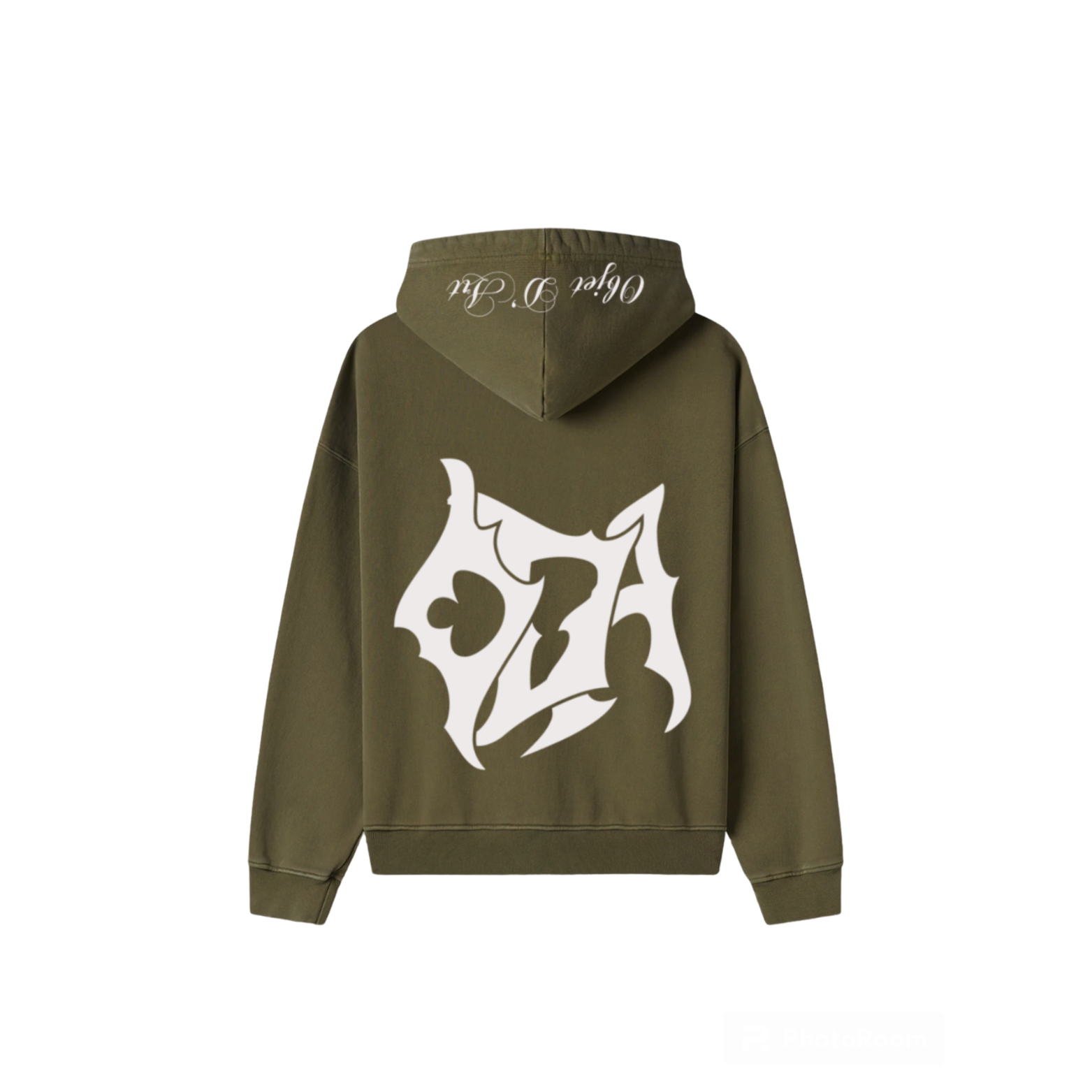 OLIVE GREEN "SPADES OF D'ART” ARTISTRY ZIP-UP HOODIE